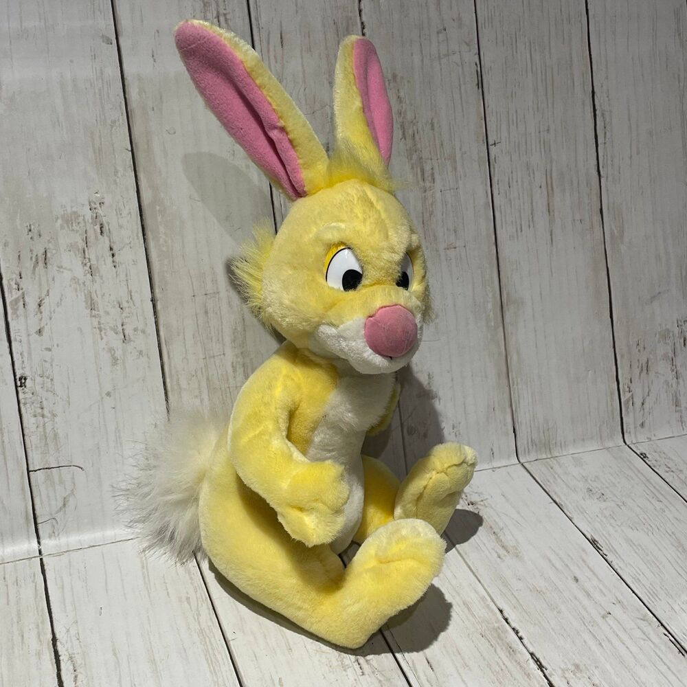Vintage Disney Store Winnie The Pooh Rabbit Yellow Plush Stuffed Animal Toy